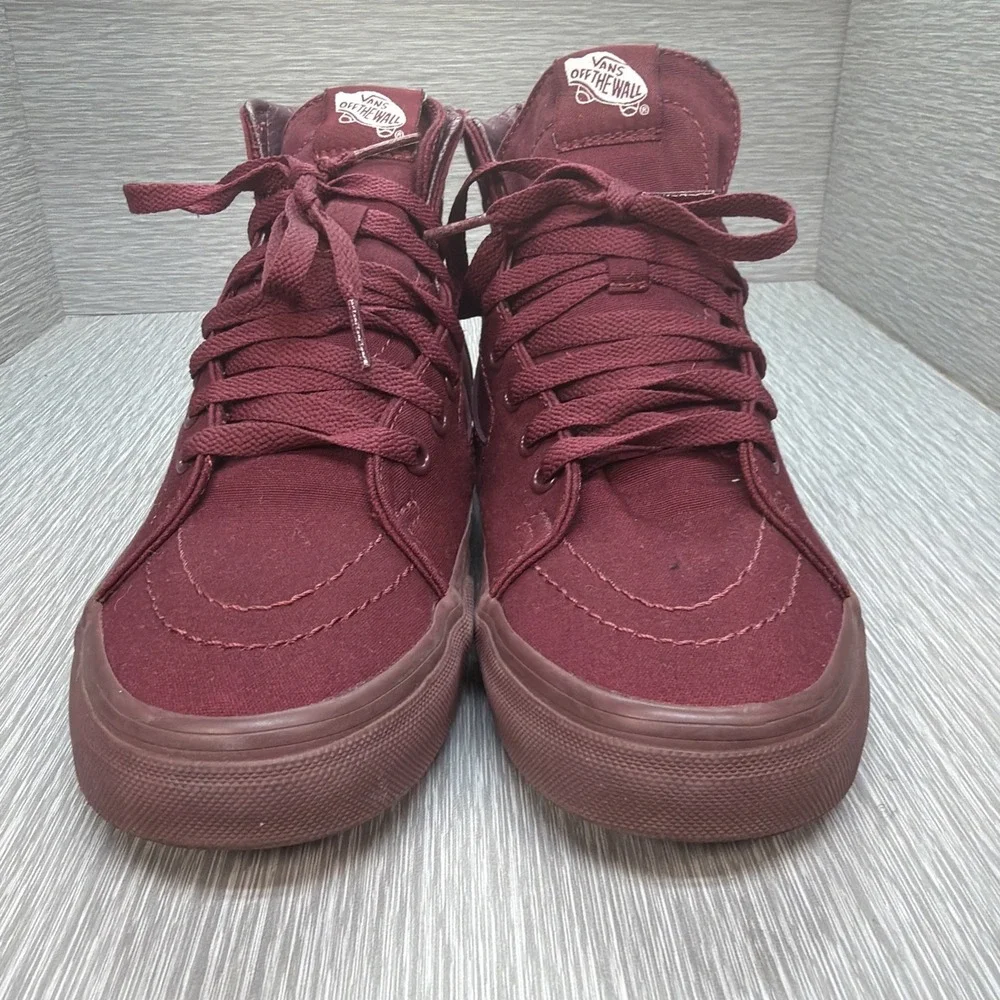 Vans Sk8-Hi Burgundy High Top Sneakers Men's‎ 8.5 Skate Shoes